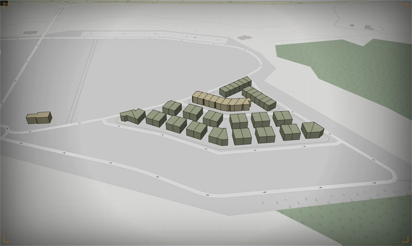 Paso 2: edificios 3D de Distrito Zero sobre OSM, sin nombres, respawns ni objetivos